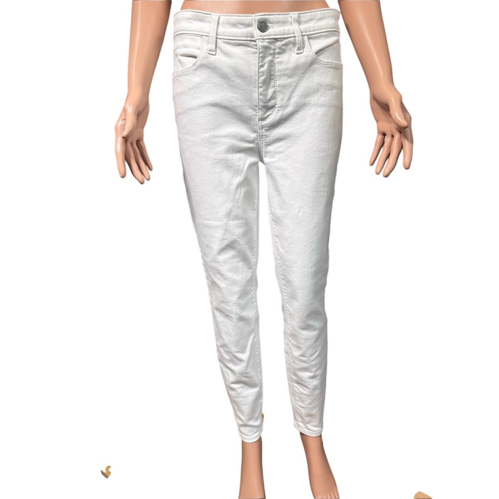Talbots Womens White Denim Jeggings High Rise Skinny Leg Pants‎ Size 6